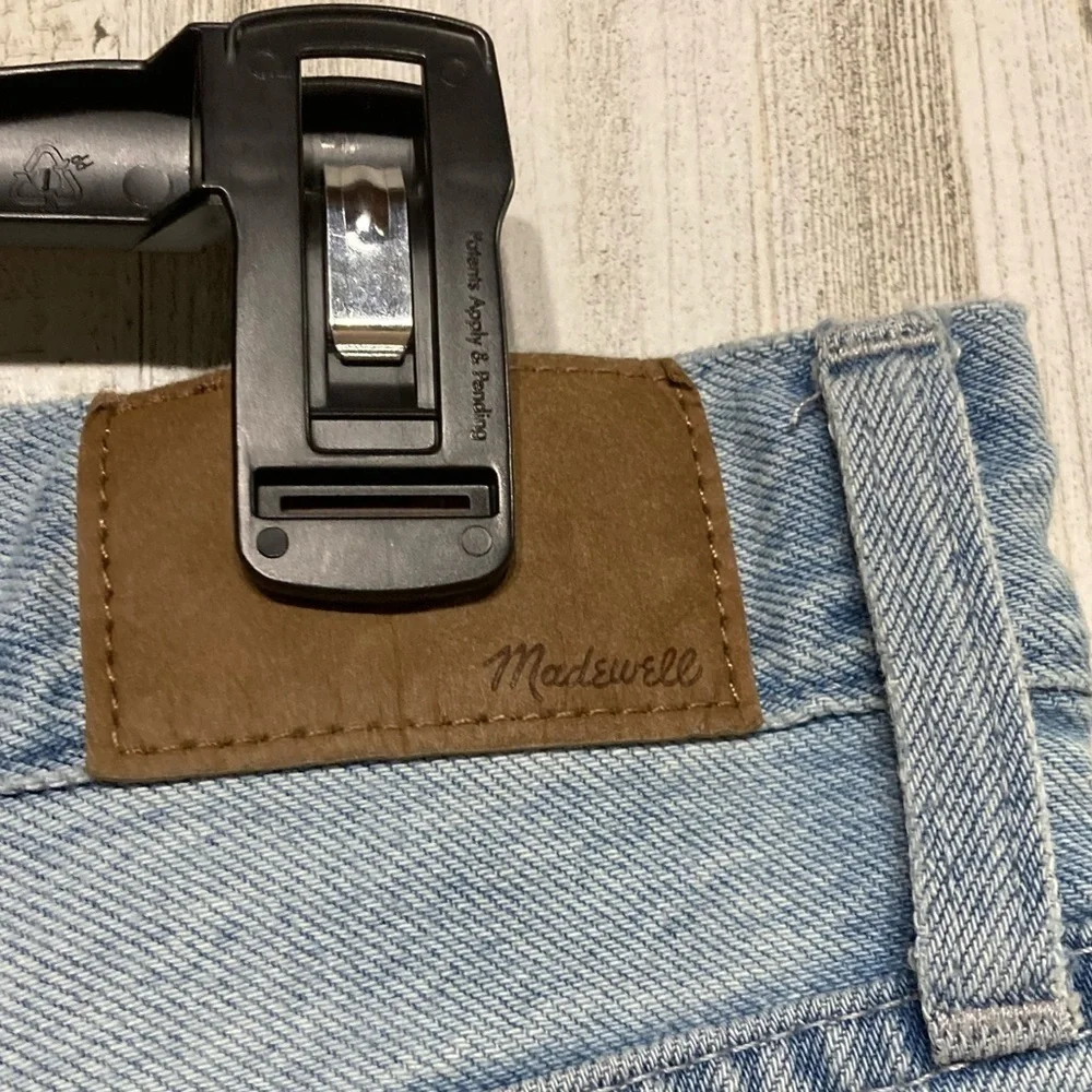 Madewell Luzon Wash Distressed Blue Baggy Flare Jeans Denim Size 31 - Picture 9 of 13